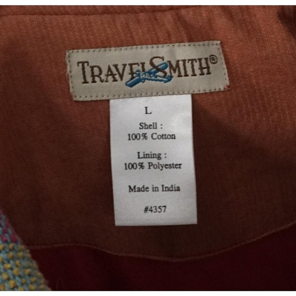 Vintage TravelSmith Patchwork Button Up Boho Mult… - image 5